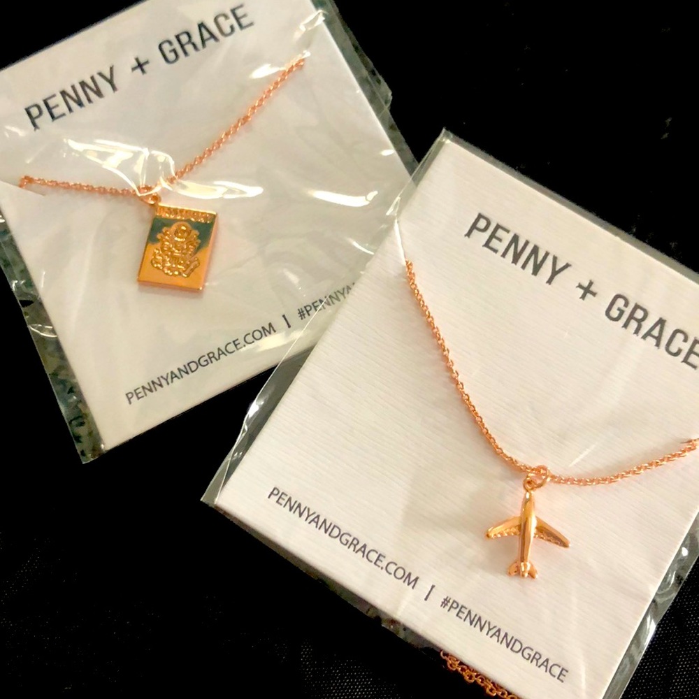 Rose gold necklaces set